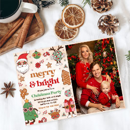 Vrolijk en helder retro kerstfeest kaart