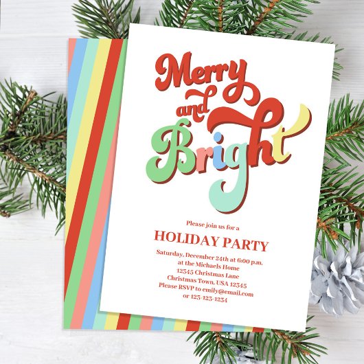 Vrolijk en helder retro kerstfeest kaart