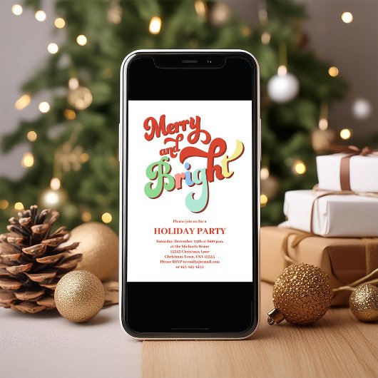 Vrolijk en helder retro kerstfeest kaart