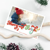 Vrolijk en helder retro kerstfoto feestdagenkaart