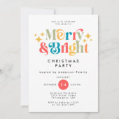 Vrolijk en helder Retro Kleurrijk Kerstfeest Kaart (Voorkant)