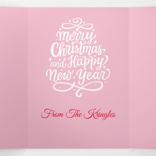 Vrolijk en helder retro persoonlijk gekleurd drieluik wenskaart (Binnenkant midden)