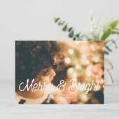 Vrolijk en helder Retro Vintage Kerstfoto Feestdagenkaart (Staand voorkant)