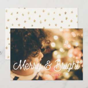 Vrolijk en helder Retro Vintage Kerstfoto Feestdagenkaart