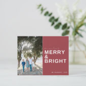 Vrolijk en helder rode fotovakantie briefkaart (Staand voorkant)