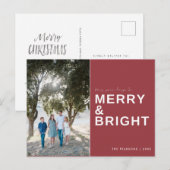 Vrolijk en helder rode fotovakantie briefkaart (Voorkant / Achterkant)