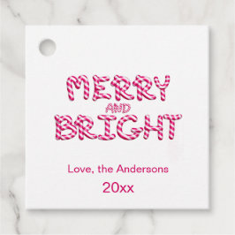 Vrolijk en helder rood Candy Cane Kerstmis Bedankjes Labels