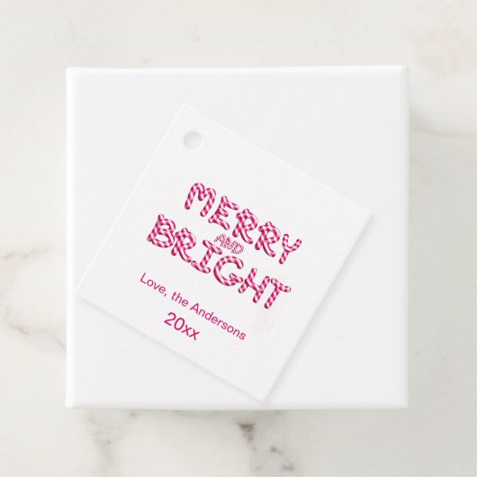 Vrolijk en helder rood Candy Cane Kerstmis Bedankjes Labels (In situ)