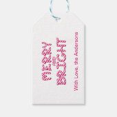 Vrolijk en helder rood Candy Cane Kerstmis Cadeaulabel (Voorkant)