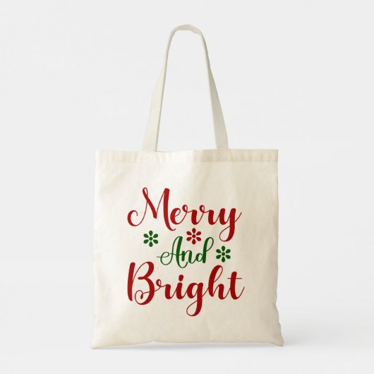 Vrolijk en helder rood en groen Kerstmis Tote Bag (Achterkant)