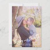 Vrolijk en helder rood groene kerstfoto feestdagenkaart (Voorkant)