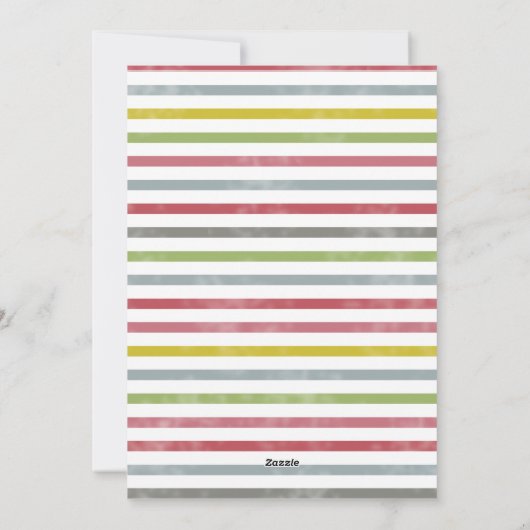 Vrolijk en helder rood groene kerstfoto feestdagenkaart (Achterkant)