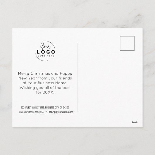 Vrolijk en helder rood kerst zaken feestdagenkaart (Achterkant)