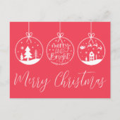 Vrolijk en helder rood kerst zaken feestdagenkaart (Voorkant)