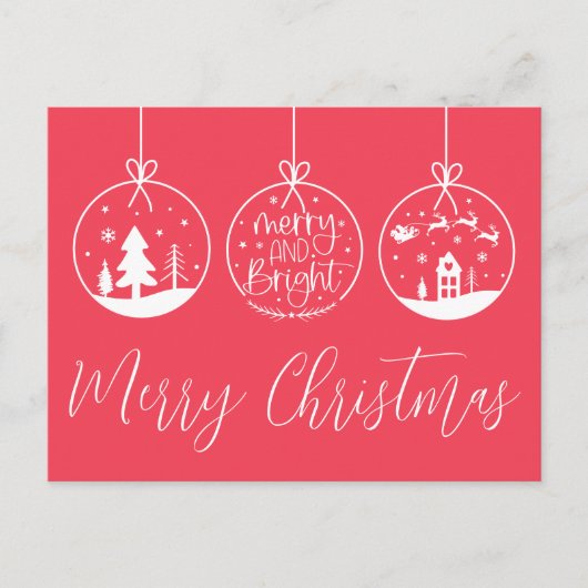 Vrolijk en helder rood kerst zaken feestdagenkaart (Voorkant)