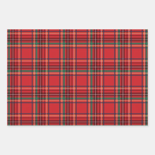 Vrolijk en helder rood kerstfeest inpakpapier vel (Voorkant 3)