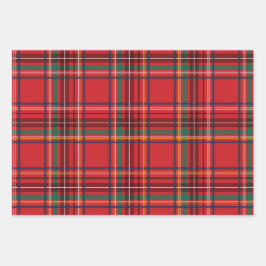 Vrolijk en helder rood kerstfeest inpakpapier vel