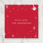 Vrolijk en helder rood Kerstmis Bedankjes Labels (Achterkant)