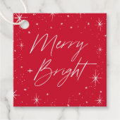 Vrolijk en helder rood Kerstmis Bedankjes Labels (Voorkant)