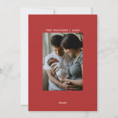 Vrolijk en helder rood Kerstmis Feestdagenkaart (Achterkant)