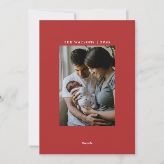 Vrolijk en helder rood Kerstmis Feestdagenkaart (Achterkant)