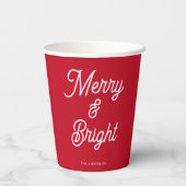 Vrolijk en helder rood Kerstmis Papieren Bekers (Achterkant)