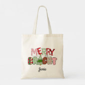 Vrolijk en helder rood Kerstmis Tote Bag (Achterkant)