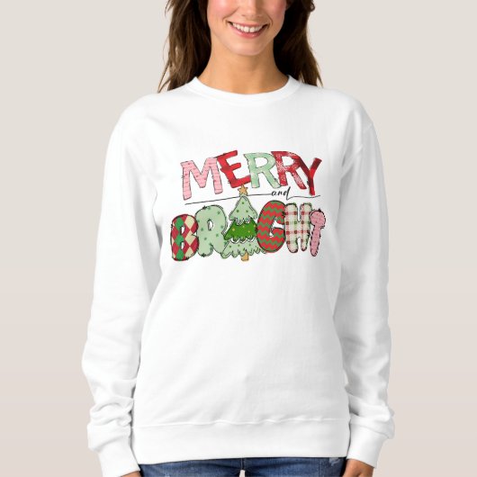 Vrolijk en helder rood Kerstmis Trui (Voorkant)