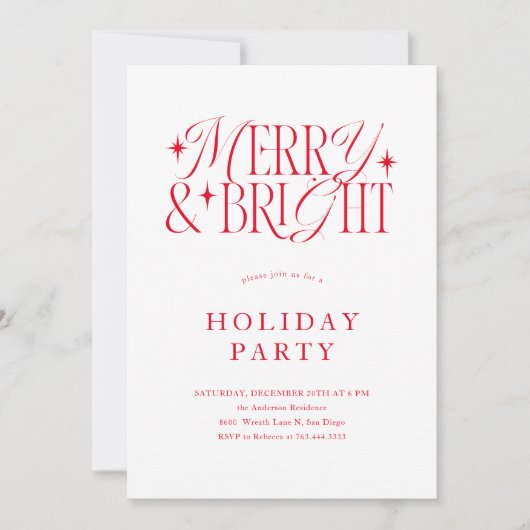 Vrolijk en helder rood minimalistisch kaart (Voorkant)