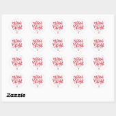 Vrolijk en helder rood Modern Minimal Holiday Ronde Sticker (Vel)