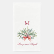 Vrolijk en helder rood monogram vakantiegroen