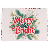 Vrolijk en helder rood witte kerst groot cadeauzakje (Achterkant)