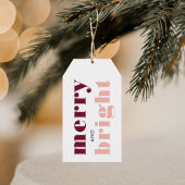 Vrolijk en helder Roos Gold en Wine Red Holiday Cadeaulabel