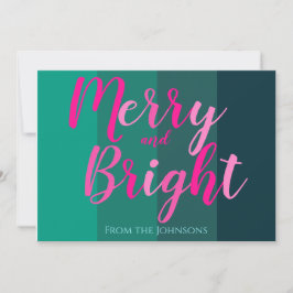 Vrolijk en helder roze en groen Kerstmis Feestdagenkaart