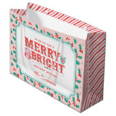 Vrolijk en helder | Roze en rode Holly | Gepersona Groot Cadeauzakje (Voorkant Gekanteld)