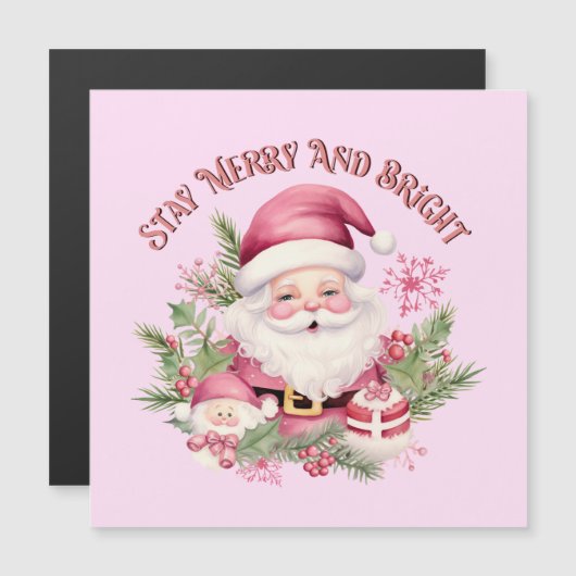 Vrolijk en helder - Roze Kerstman (Voorkant / Achterkant)