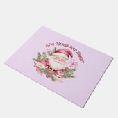 Vrolijk en helder - Roze Kerstman Deurmat (Schuin)