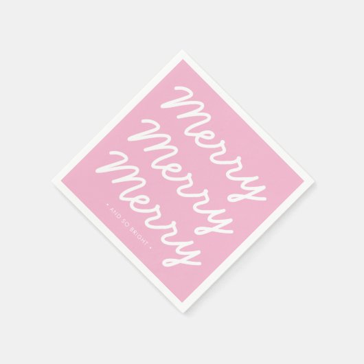 Vrolijk en helder roze Kerstmis Servet (Hoek)