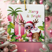 Vrolijk en helder roze tropisch Ornament