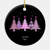 Vrolijk en helder roze Xmas Tree Black Ornament (Achterkant)