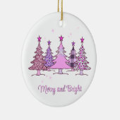 Vrolijk en helder roze Xmas Tree Ornament Keepsake (Rechts)