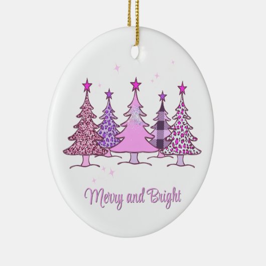 Vrolijk en helder roze Xmas Tree Ornament Keepsake (Rechts)