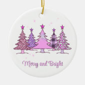 Vrolijk en helder roze Xmas Tree Ornament Keepsake (Voorkant)