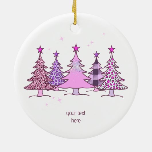 Vrolijk en helder roze Xmas Tree Ornament Keepsake (Achterkant)