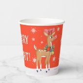 Vrolijk en helder Rudolph Rendier Rood Papieren Bekers (Achterkant)