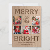 Vrolijk en helder rustiek foto Kerstmis Feestdagenkaart (Voorkant)