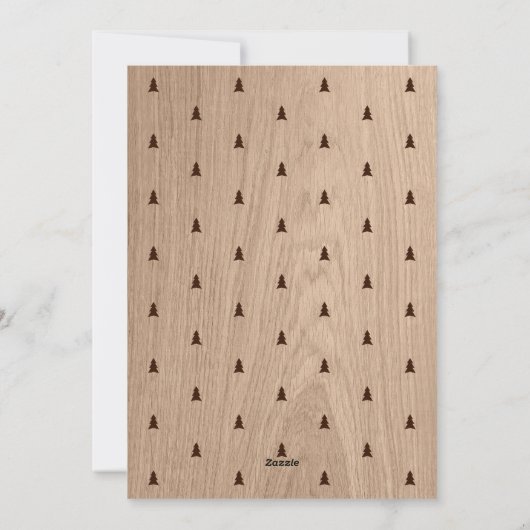 Vrolijk en helder rustiek foto Kerstmis Feestdagenkaart (Achterkant)