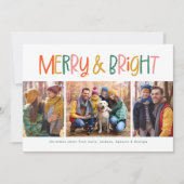 Vrolijk en helder schattig leuk kleurrijke kerst f feestdagenkaart (Voorkant)