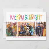 Vrolijk en helder schattig leuk kleurrijke kerst f feestdagenkaart (Voorkant)