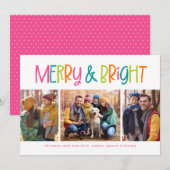 Vrolijk en helder schattig leuk kleurrijke kerst f feestdagenkaart (Voorkant / Achterkant)